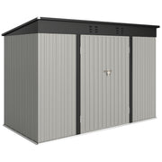 9' x 4' Galvanized Steel Garden Storage Shed - Grey-Patio & Garden > Lawn & Garden > Sheds-DECOROLALA