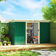 9' x 4' Metal Garden Storage Shed with Foundation - Dark Green-Patio & Garden > Lawn & Garden > Sheds-DECOROLALA