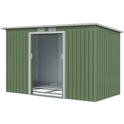 9' x 4' Metal Garden Storage Shed with Foundation - Light Green-Patio & Garden > Lawn & Garden > Sheds-DECOROLALA