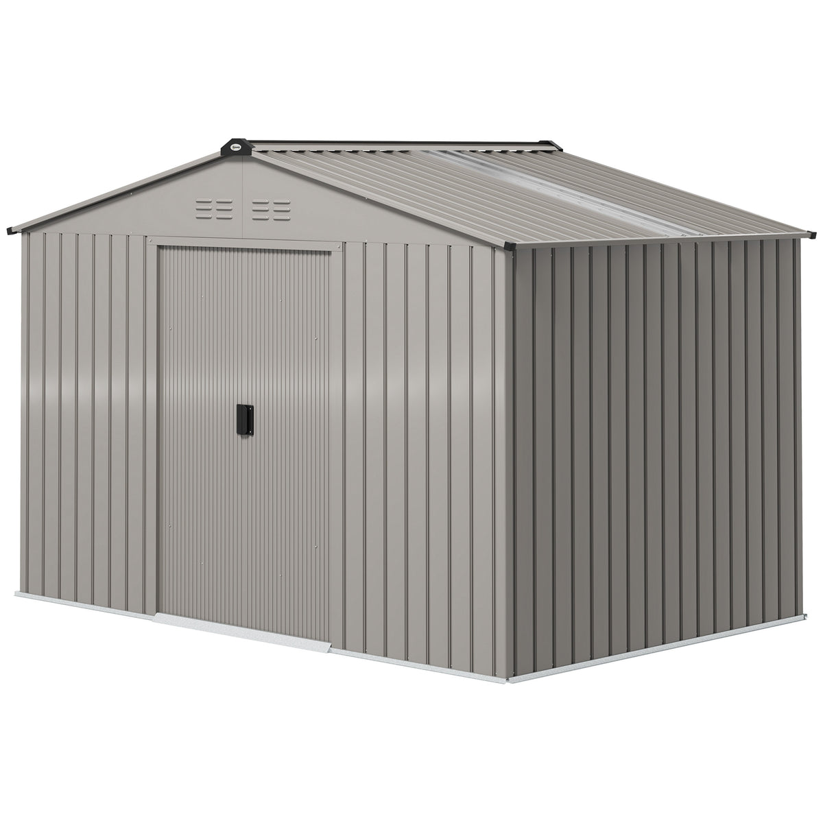 9' x 6' Metal Garden Storage Shed with Foundation - Grey-Patio & Garden > Lawn & Garden > Sheds-DECOROLALA