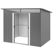 9' x 6.5' Outdoor Metal Garden Shed - Light Grey-Patio & Garden > Lawn & Garden > Sheds-DECOROLALA