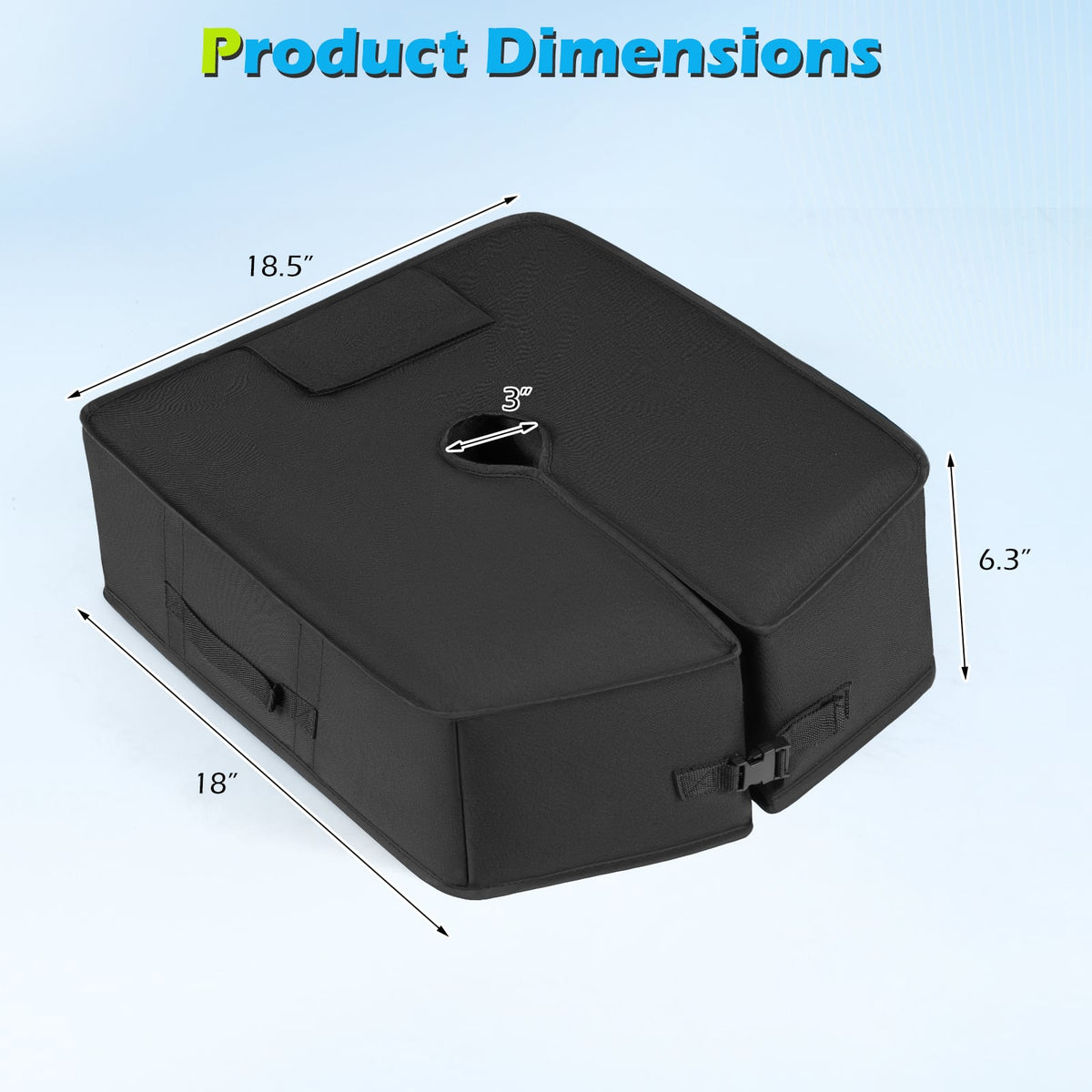 90 LBS Sand-fillable Umbrella Base Weight-Black-Outdoor Umbrella Bases-DECOROLALA