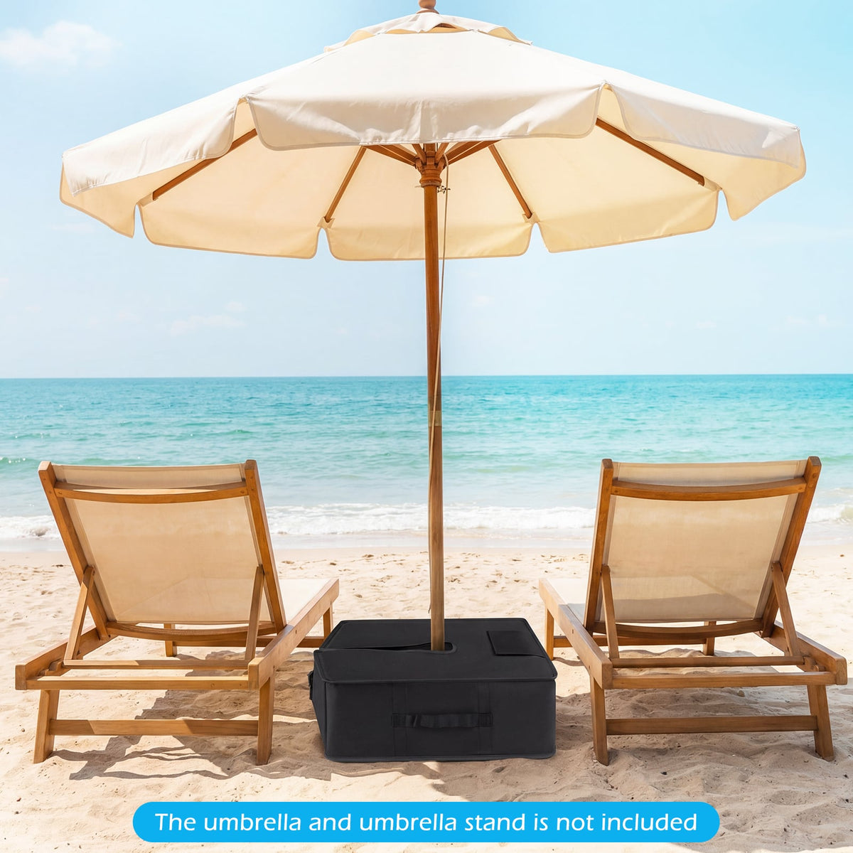 90 LBS Sand-fillable Umbrella Base Weight-Black-Outdoor Umbrella Bases-DECOROLALA