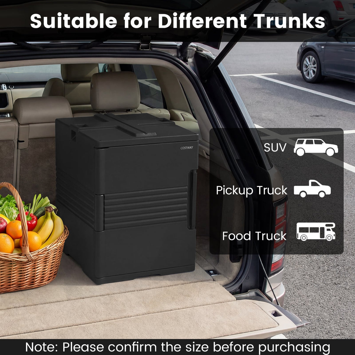 91 Qt Insulated Food Pan Carrier with Door Shafts-Black-Kitchen Appliances-DECOROLALA