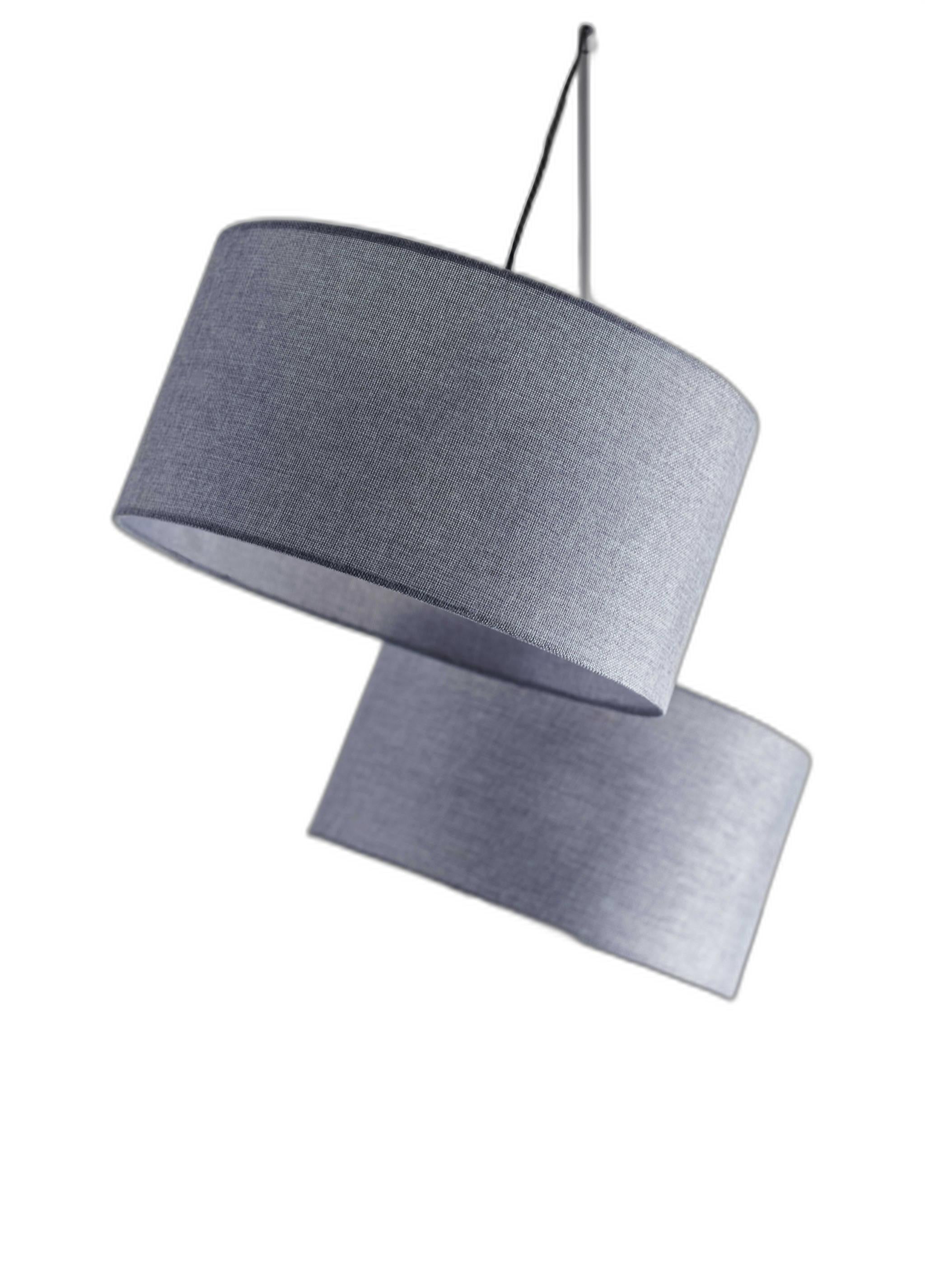 91" Silver Three Light Tree Floor Lamp With Gray Linen Drum Shade-Floor Lamps-DECOROLALA