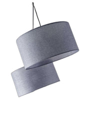 91" Silver Three Light Tree Floor Lamp With Gray Linen Drum Shade-Floor Lamps-DECOROLALA