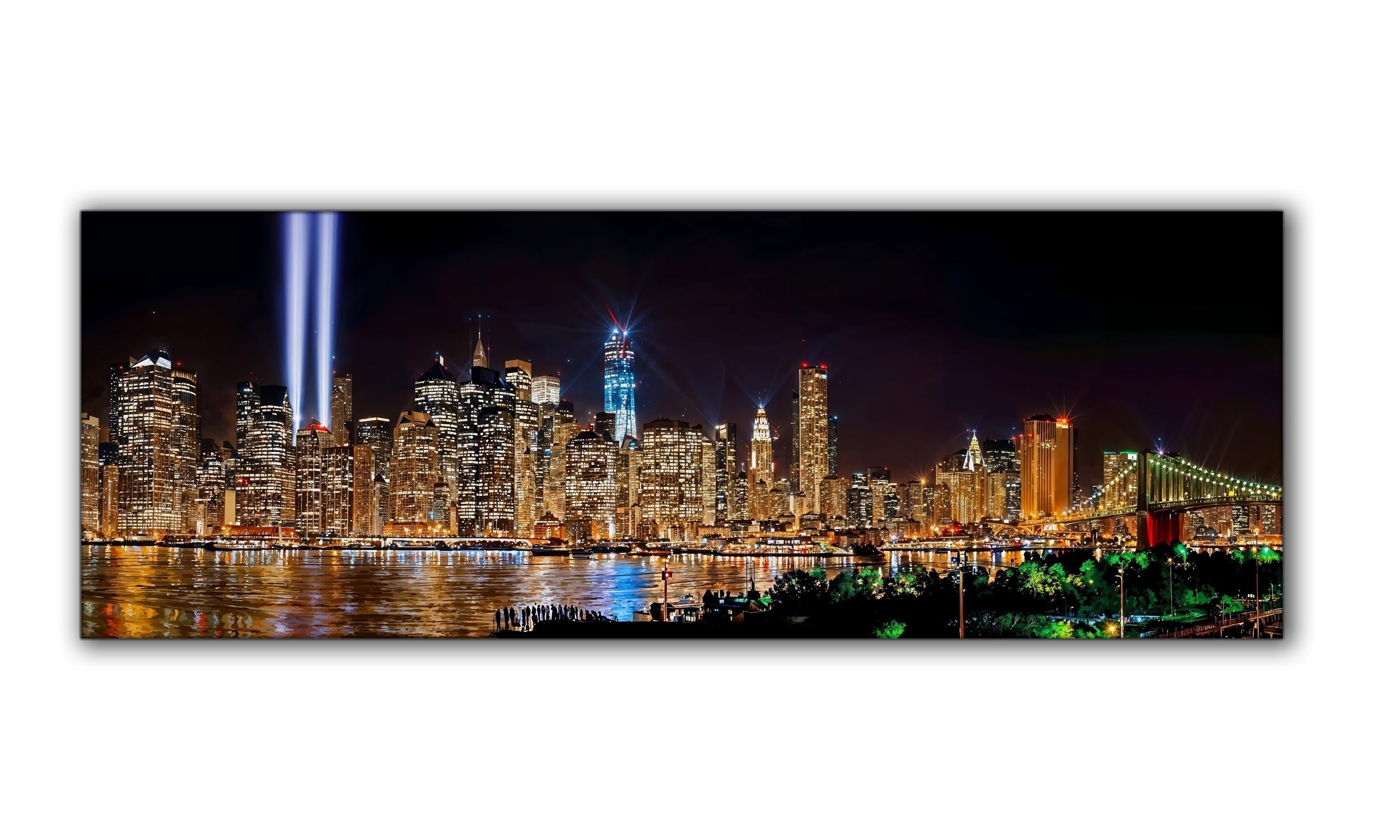 9/11 Tribute Light Canvas Wall Art 72x24 Inches-Wall Art-DECOROLALA