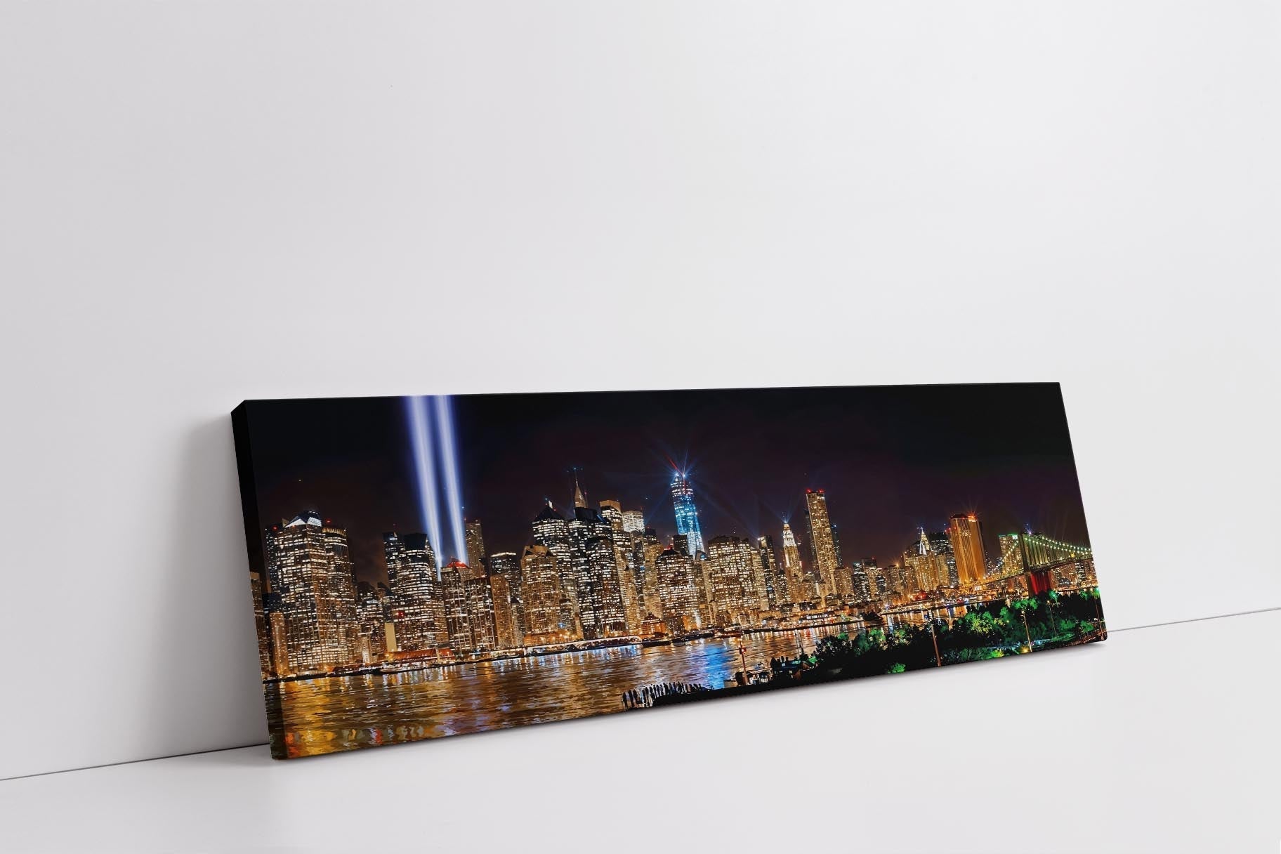 9/11 Tribute Light Canvas Wall Art 72x24 Inches-Wall Art-DECOROLALA