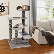 93 CM Tall Cat Tree Kitten Tower with Sisal and Jute Scratching Posts-Gray-Cat Trees & Scratchers-DECOROLALA
