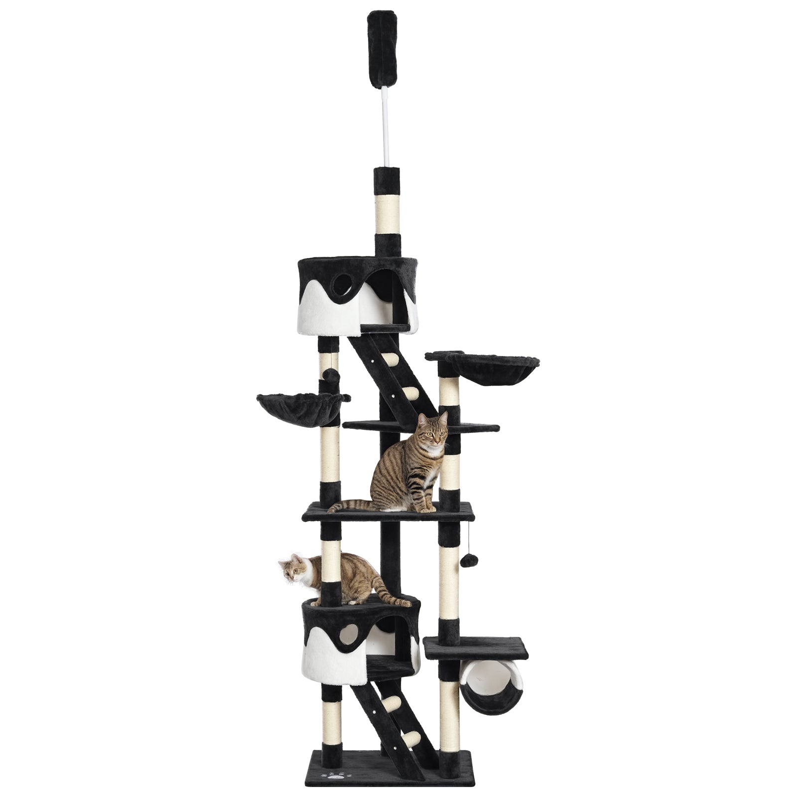 94"-102" Floor to Ceiling Cat Tree - Dark Grey Multi-Level Condo-Cats-DECOROLALA