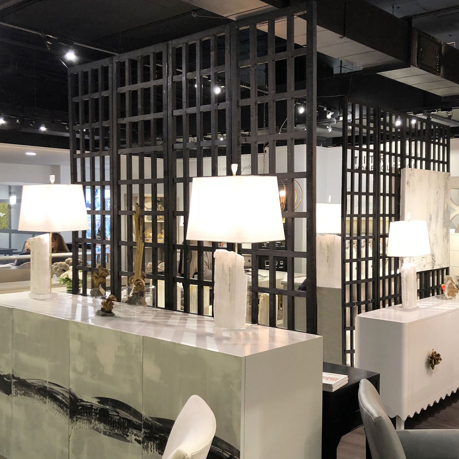 96" Black And White Folding Four Panel Screen Room Divider-Room Dividers-DECOROLALA