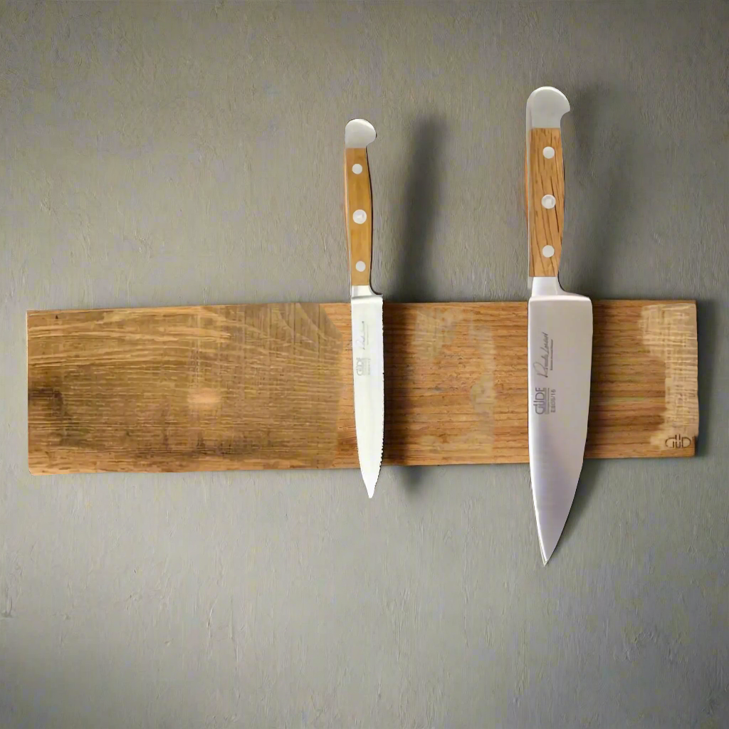 Magnetic Knife Strip Oak - Holds Up to 7 Knives (Knife not included)-1