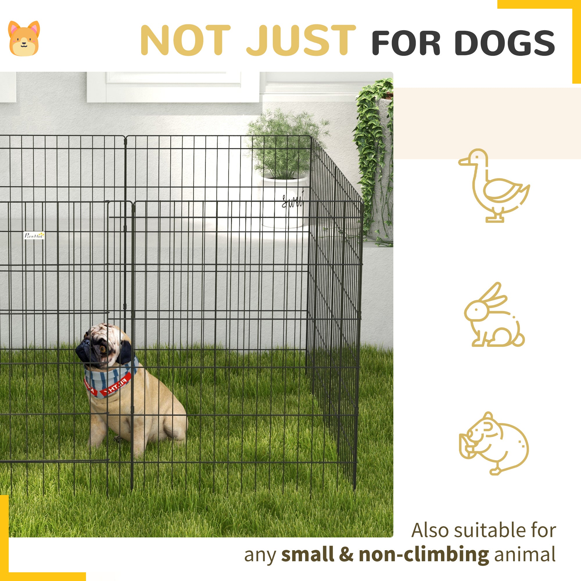 Enclos pliable en métal pour animaux, 36 pouces, 8 panneaux, cage d’exercice pour chiens et chiots
