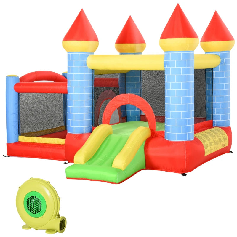 Qaba 4-in-1 Bounce House with Slide, Pool and Blower - 9.2' x 8.5'