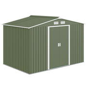 9.1'x6.4' Metal Garden Storage Shed - Light Green-Patio & Garden > Lawn & Garden > Sheds-DECOROLALA