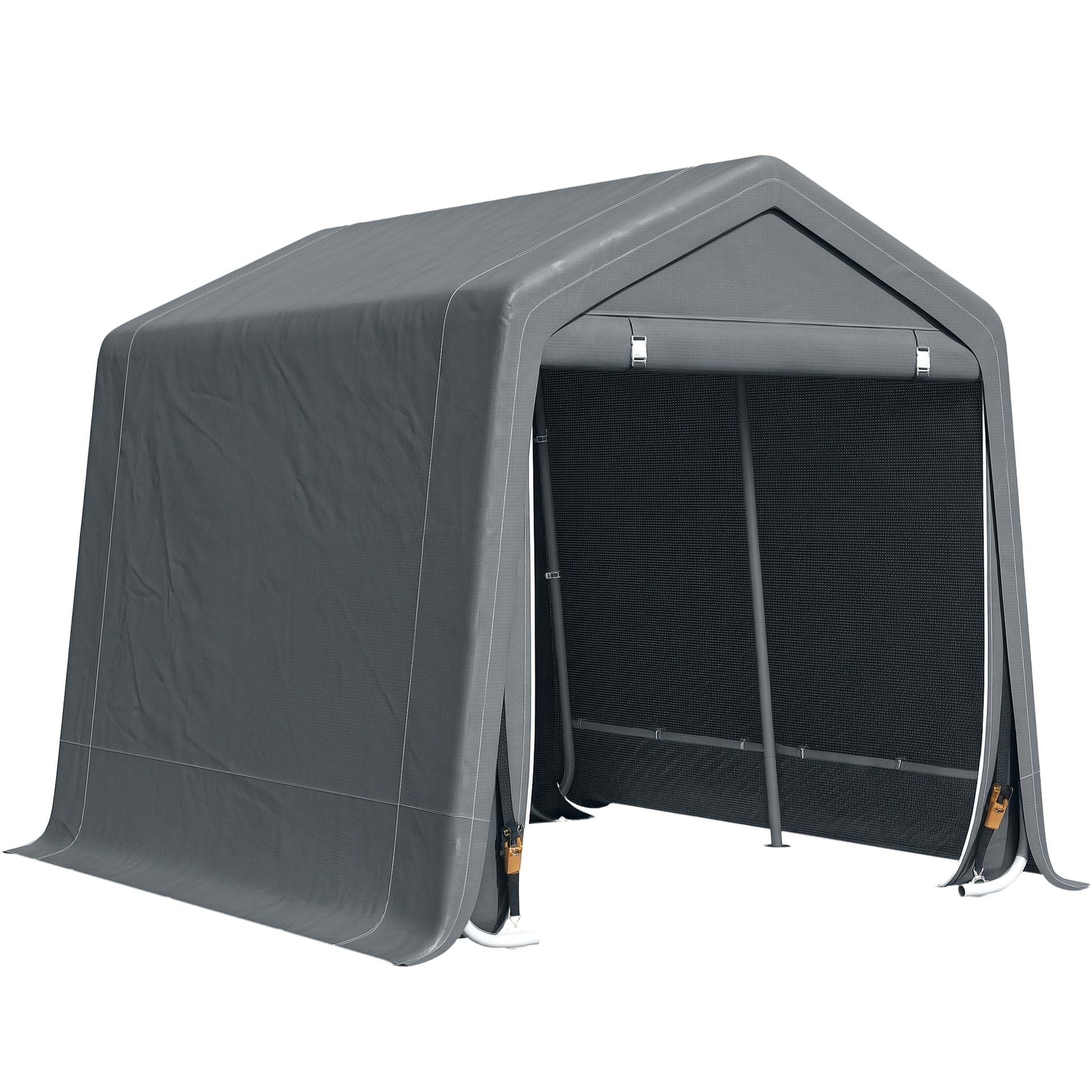 9.2' x 7.9' Garden Storage Tent - Dark Grey Metal Frame-DECOROLALA