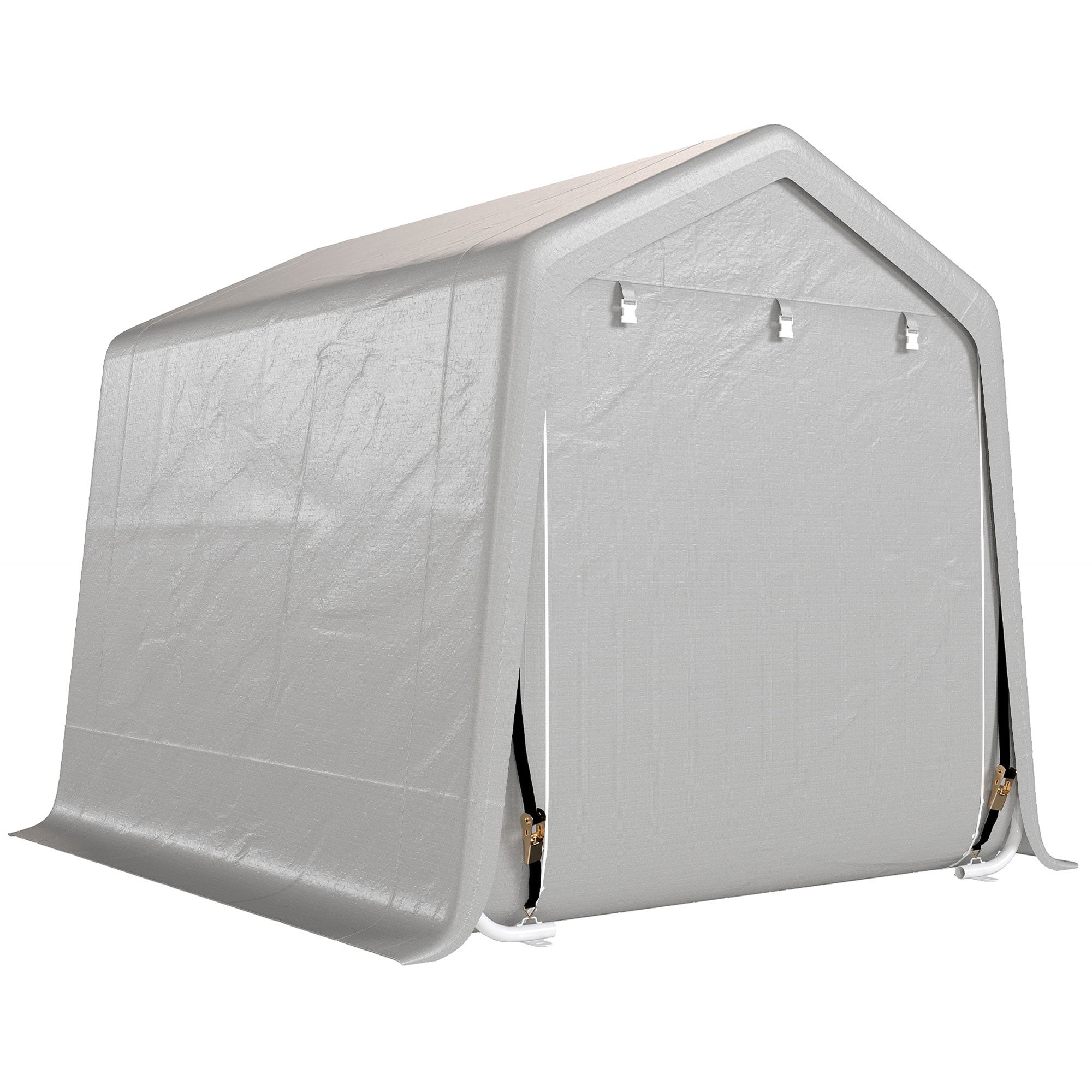 9.2' x 7.9' Garden Storage Tent Shelter - Light Grey-Patio & Garden > Lawn & Garden > Sheds > Portable Shed-DECOROLALA