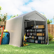 9.2' x 7.9' Garden Storage Tent Shelter - Light Grey-Patio & Garden > Lawn & Garden > Sheds > Portable Shed-DECOROLALA