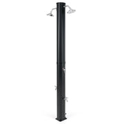 9.3 Gallon Solar Heated Outdoor Shower with Dual Shower Heads-Black-Portable Toilets & Showers-DECOROLALA