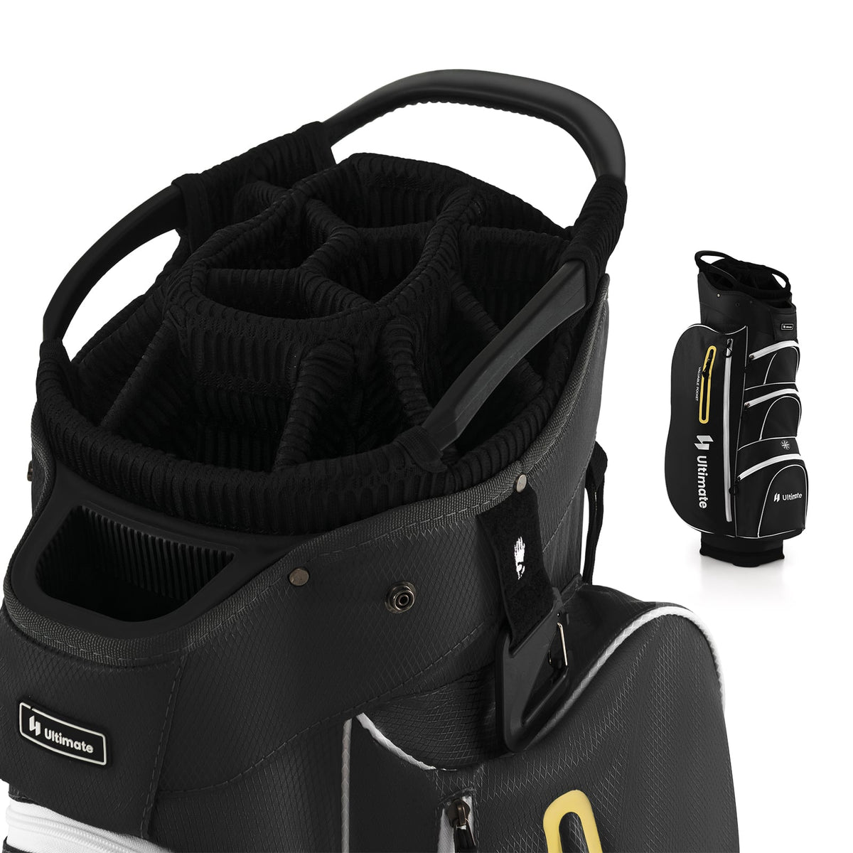 9.5 Inch Lightweight Golf Cart Bag with 15 Way Top Dividers-Black-Golf-DECOROLALA