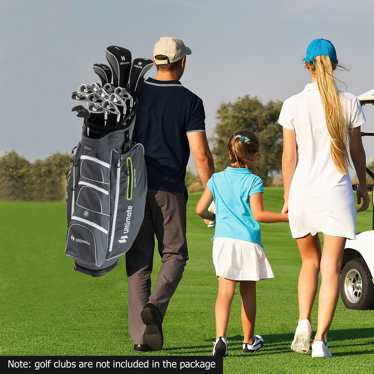 9.5 Inch Lightweight Golf Cart Bag with 15 Way Top Dividers-Green-Golf-DECOROLALA