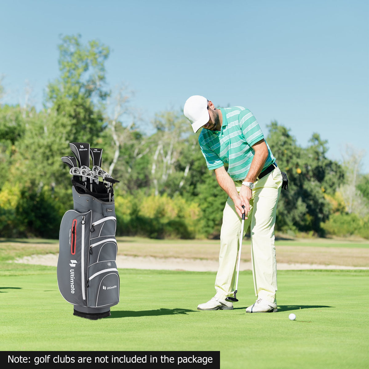 9.5 Inch Lightweight Golf Cart Bag with 15 Way Top Dividers-Red-Golf-DECOROLALA