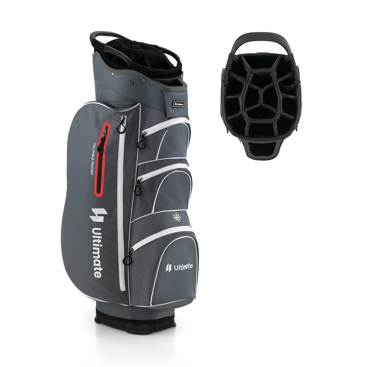 9.5 Inch Lightweight Golf Cart Bag with 15 Way Top Dividers-Red-Golf-DECOROLALA