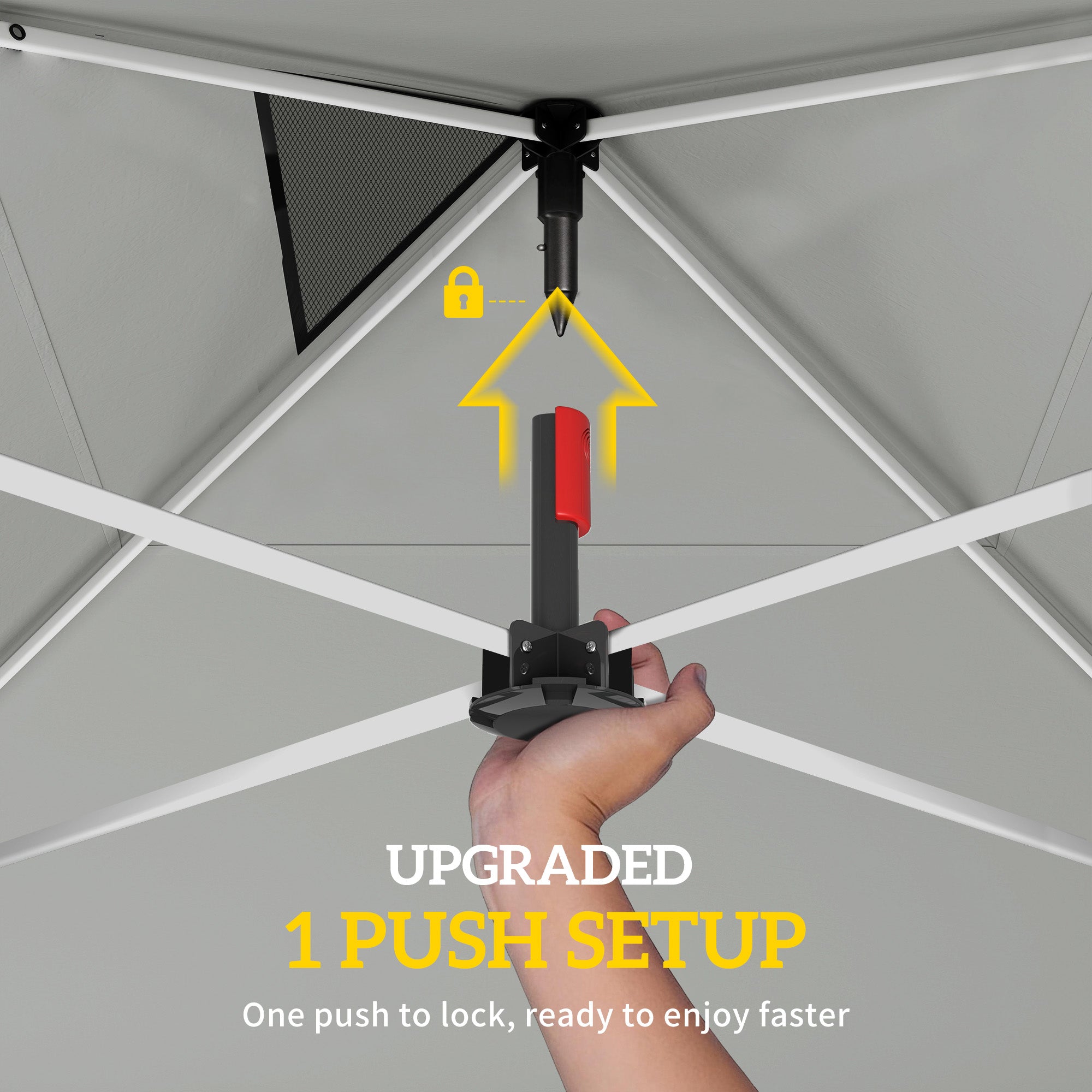 9.6 x 9.6 ft Pop Up Canopy Tent with 3 Sidewalls - Light Grey-DECOROLALA