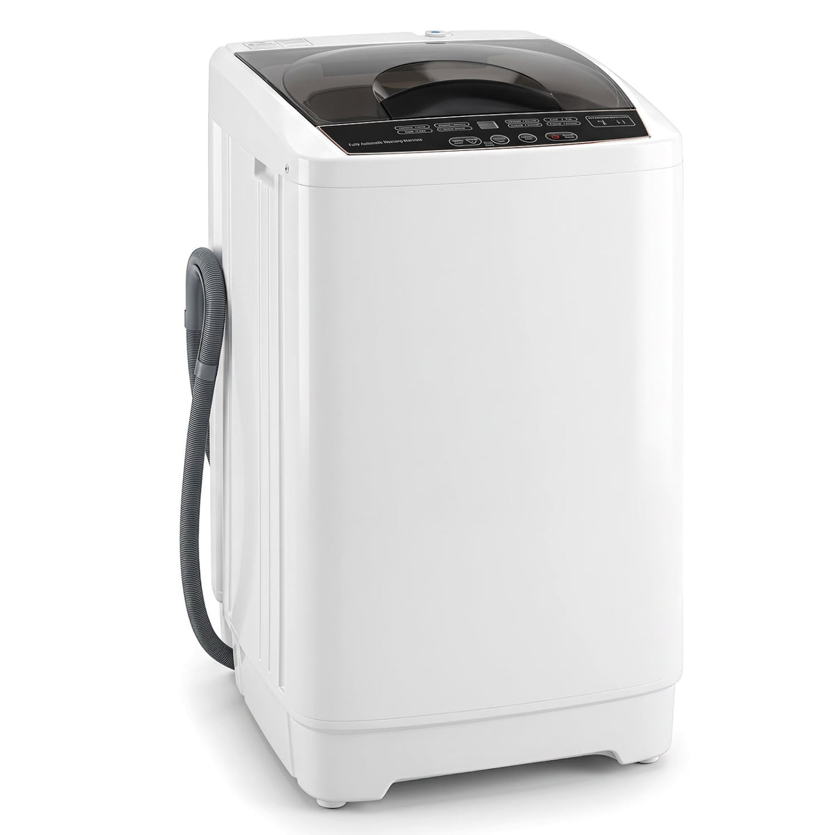 9.93 lbs Full Automatic Washing Machine with 8 Preset Programs-White-Washing Machines-DECOROLALA