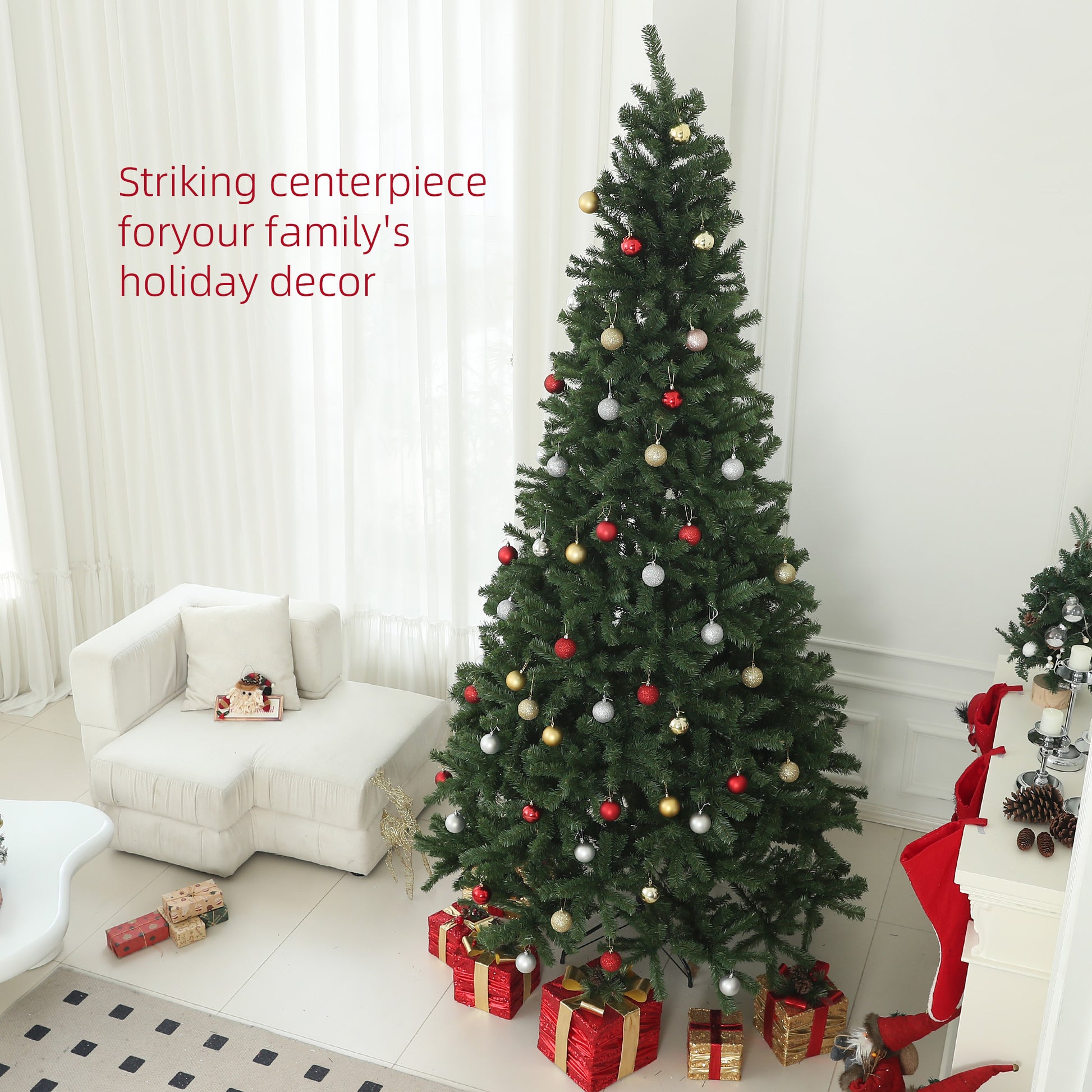 9ft Artificial Christmas Tree - 2132 Tips Green-Home Furnishings > Holiday & Seasonal > Christmas Trees > Artificial Christmas Trees-DECOROLALA