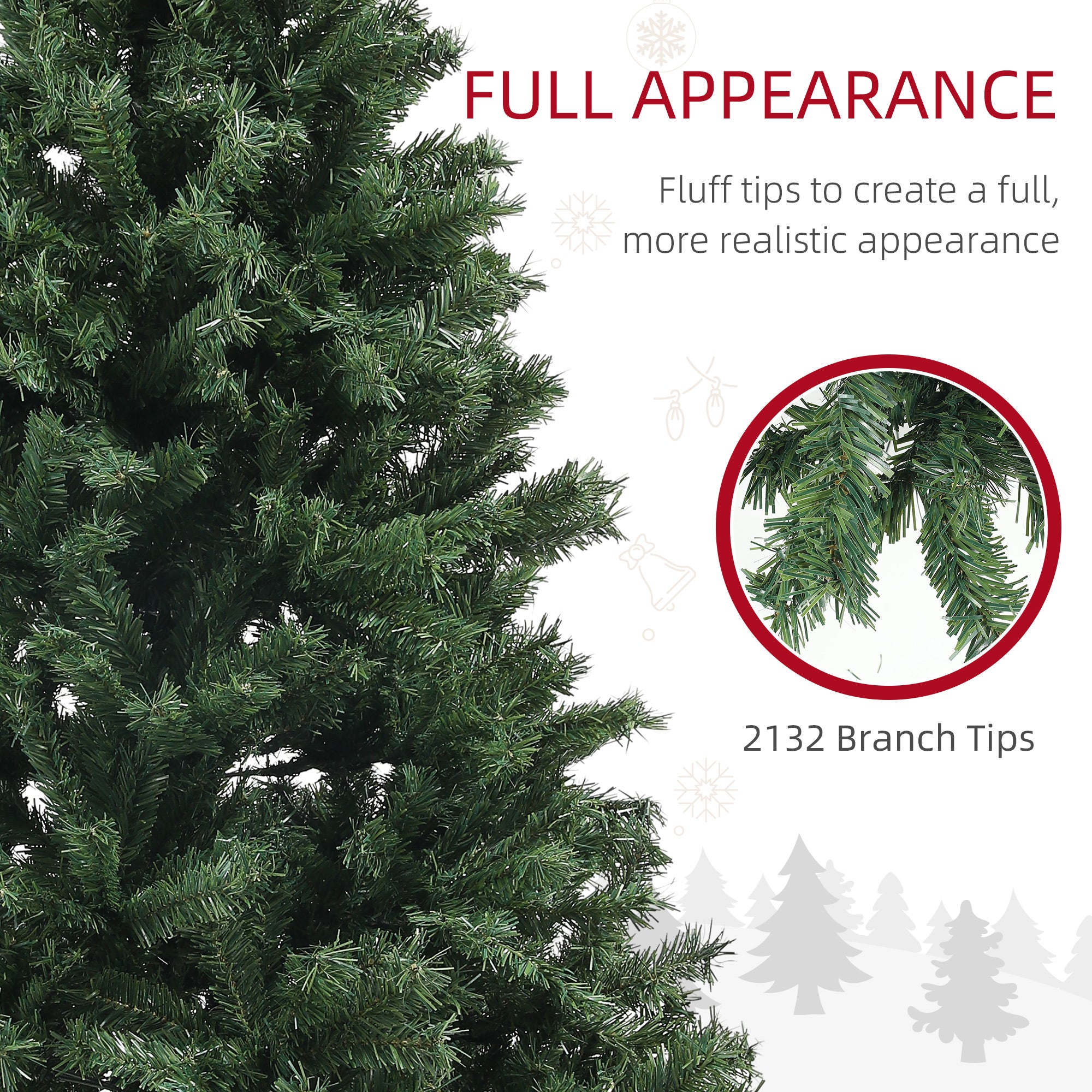 9ft Artificial Christmas Tree - 2132 Tips Green-Home Furnishings > Holiday & Seasonal > Christmas Trees > Artificial Christmas Trees-DECOROLALA