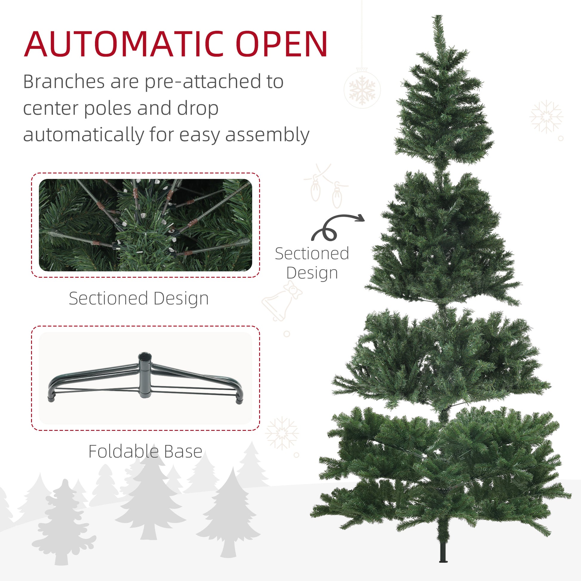 9ft Artificial Christmas Tree - 2132 Tips Green-Home Furnishings > Holiday & Seasonal > Christmas Trees > Artificial Christmas Trees-DECOROLALA