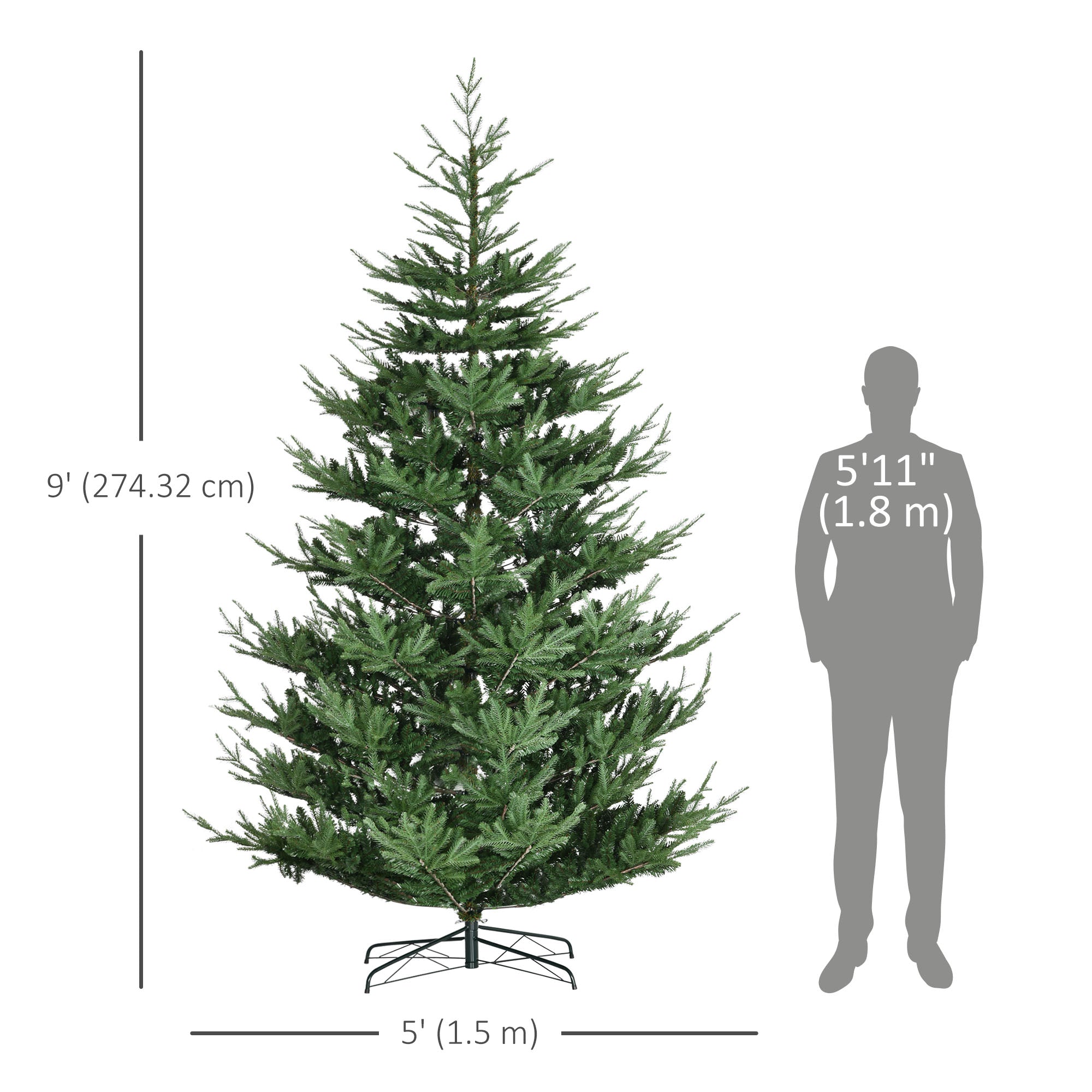 9ft Artificial Nordic Pine Christmas Tree - 1939 Tips-DECOROLALA