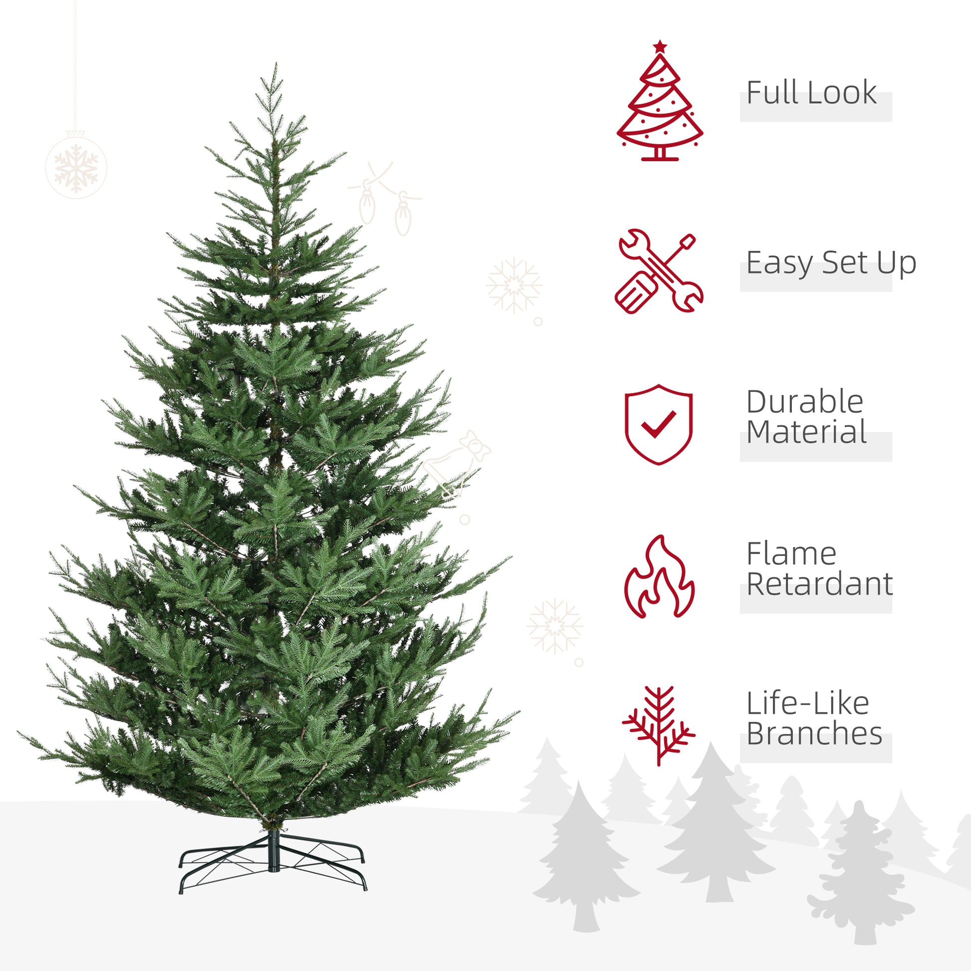9ft Artificial Nordic Pine Christmas Tree - 1939 Tips-DECOROLALA