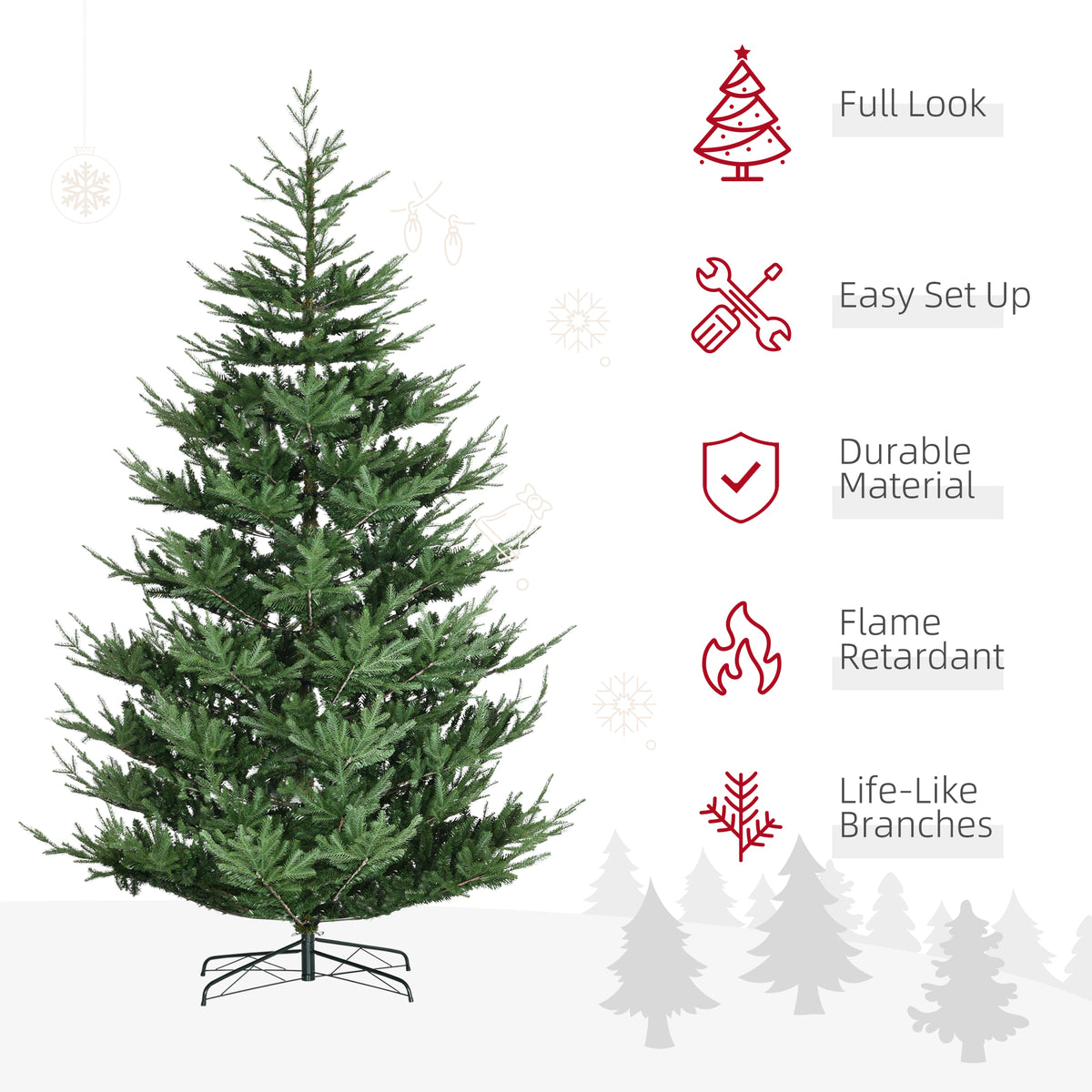 9ft Artificial Nordic Pine Christmas Tree - 1939 Tips-DECOROLALA