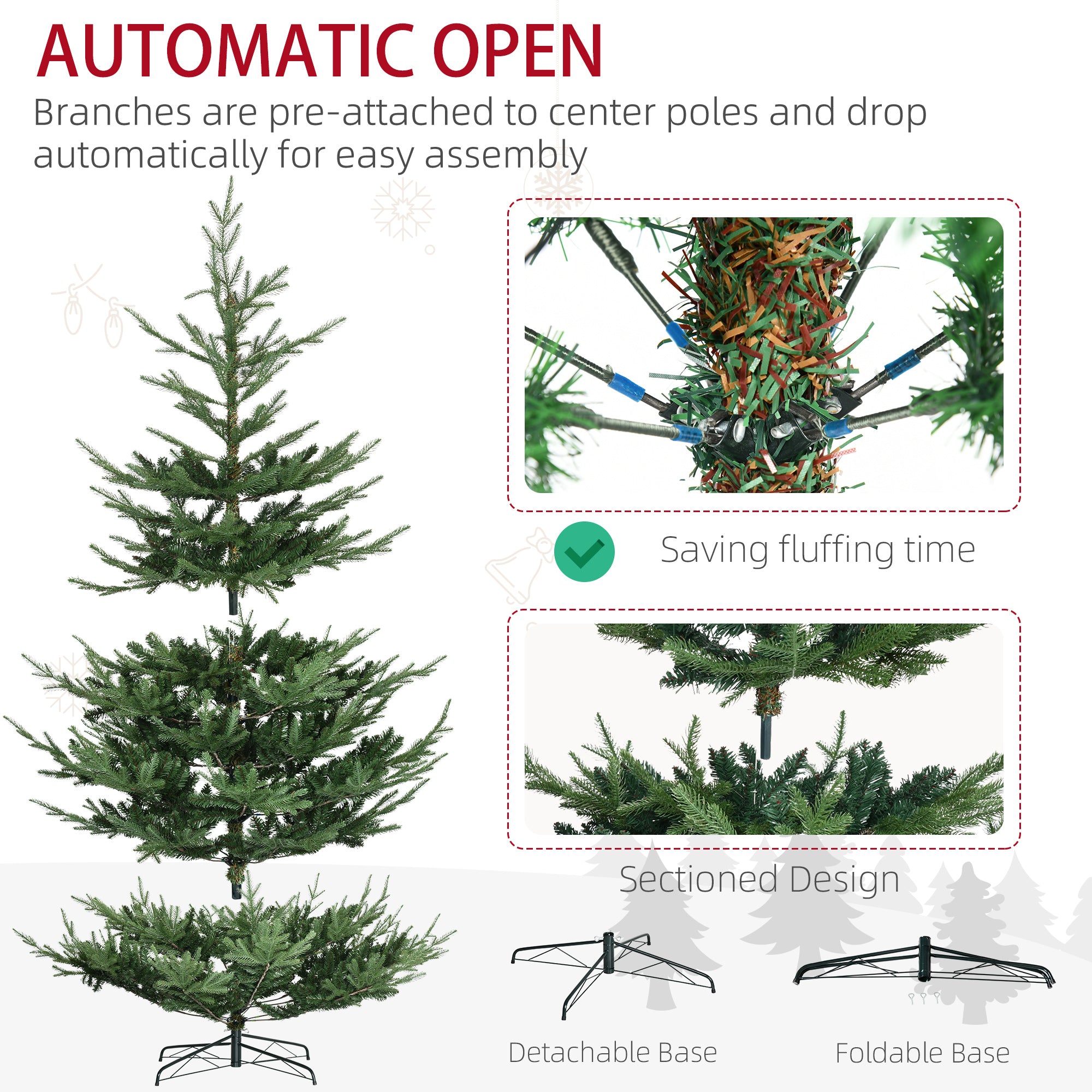 9ft Artificial Nordic Pine Christmas Tree - 1939 Tips-DECOROLALA