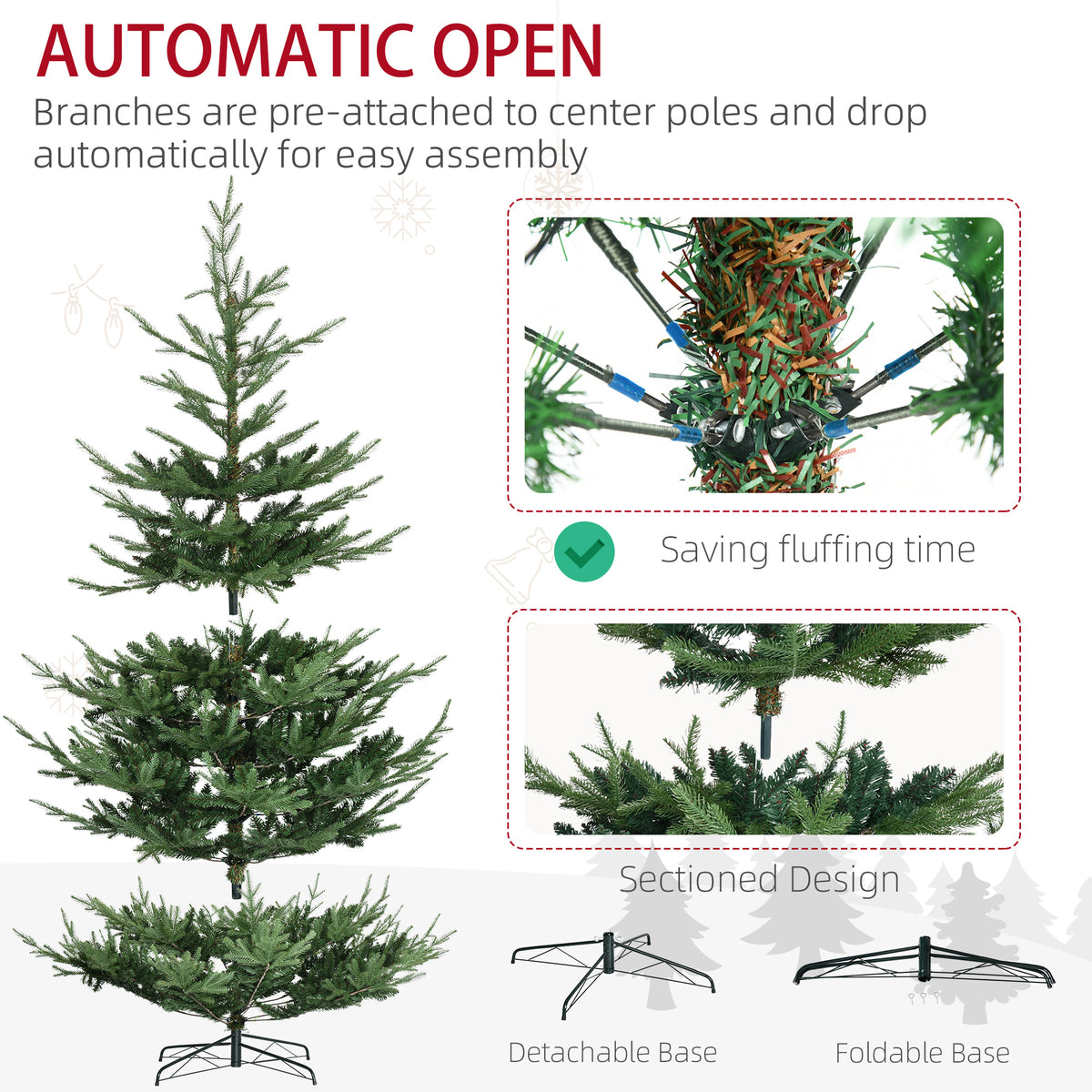 9ft Artificial Nordic Pine Christmas Tree - 1939 Tips-DECOROLALA