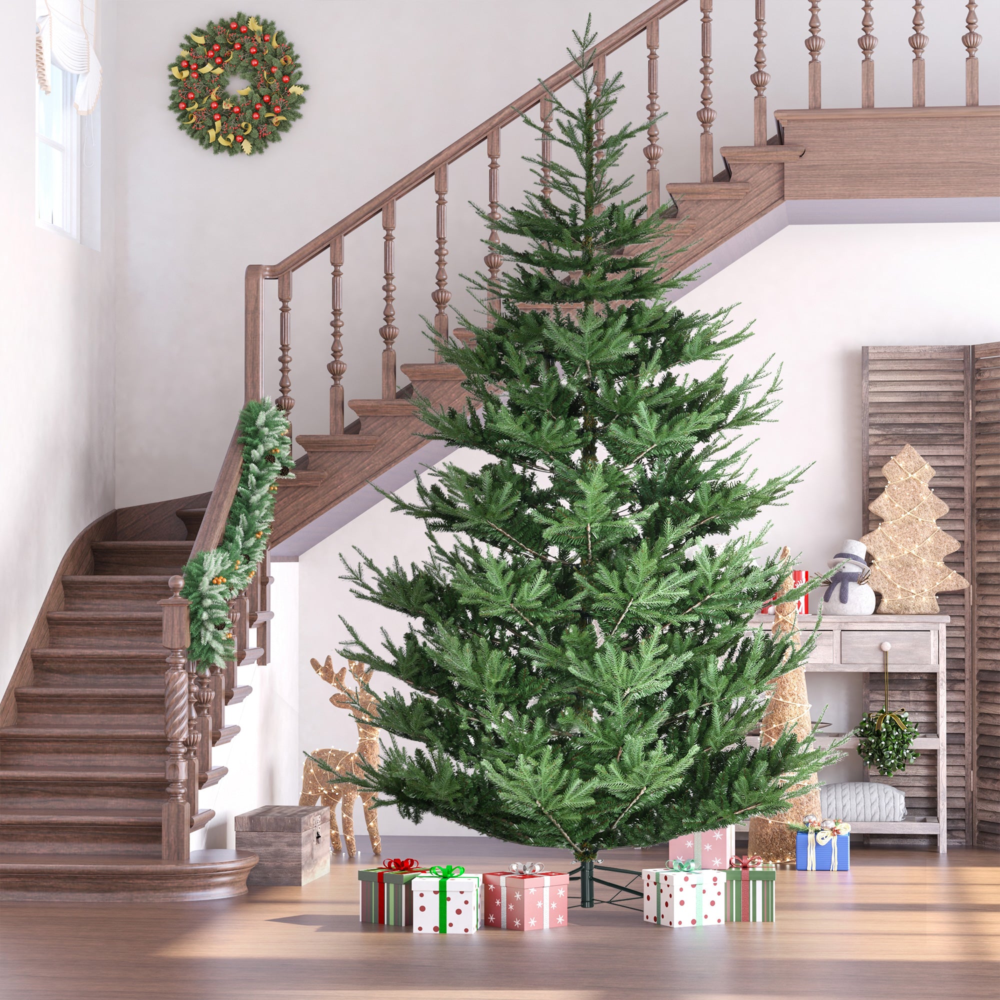 9ft Artificial Nordic Pine Christmas Tree - 1939 Tips-DECOROLALA