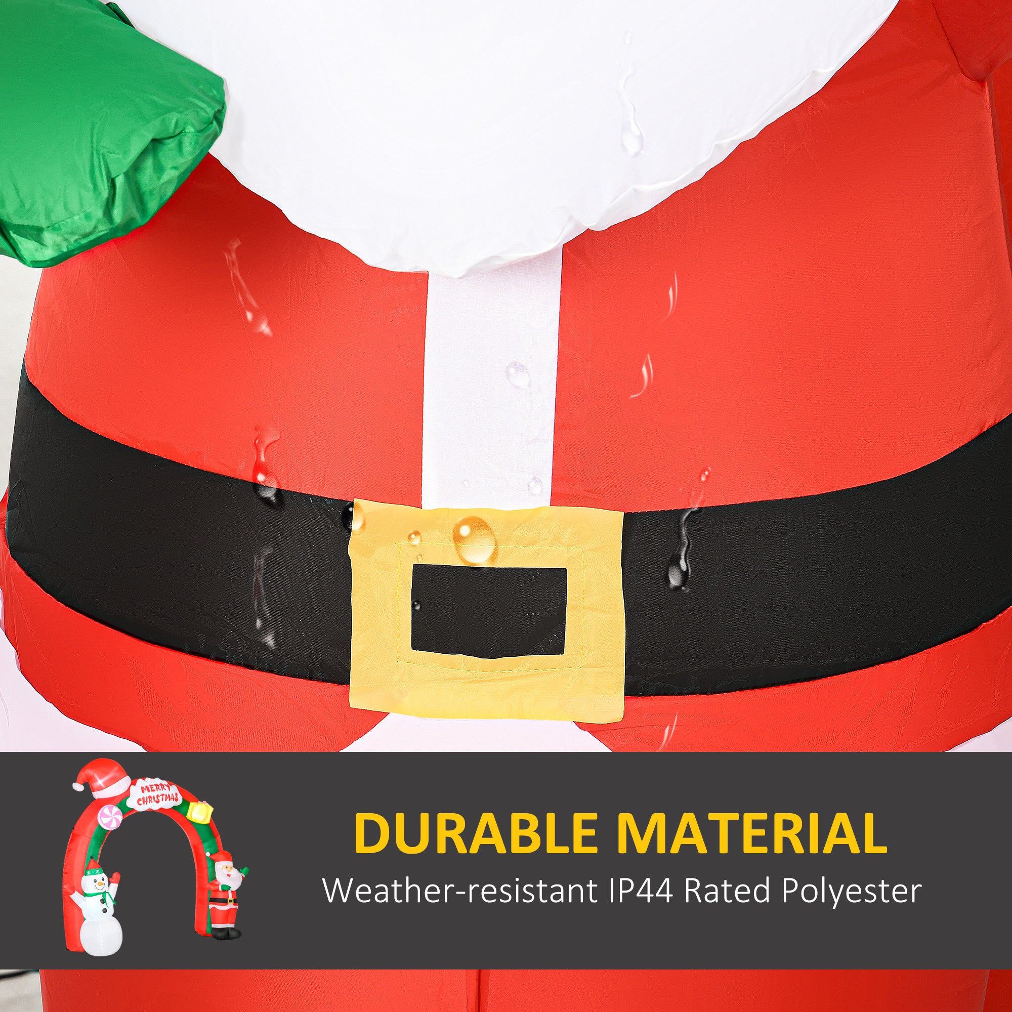 9ft Christmas Inflatable Archway with Santa Claus and Snowman for Outdoor, Blow Up Decoration with LED Lights-Home Furnishings > Holiday & Seasonal > Christmas Decorations > Christmas Inflatables-DECOROLALA
