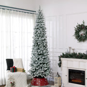 9ft Flocked Pencil Christmas Tree - 1277 Tips Green-Home Furnishings > Holiday & Seasonal > Christmas Trees > Pencil Christmas Trees-DECOROLALA