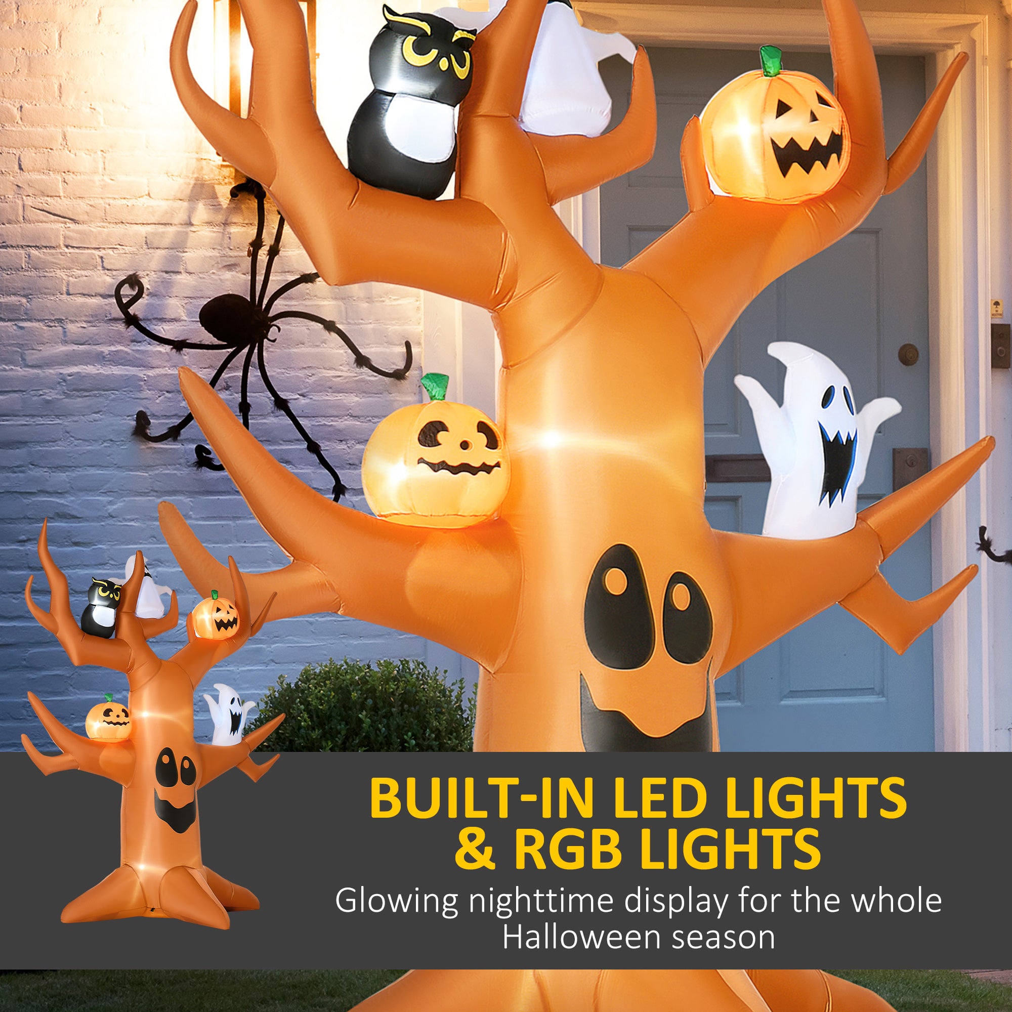 9ft Inflatable Halloween Haunted Tree with LED Lights-Home Furnishings > Holiday & Seasonal > Halloween Decorations-DECOROLALA