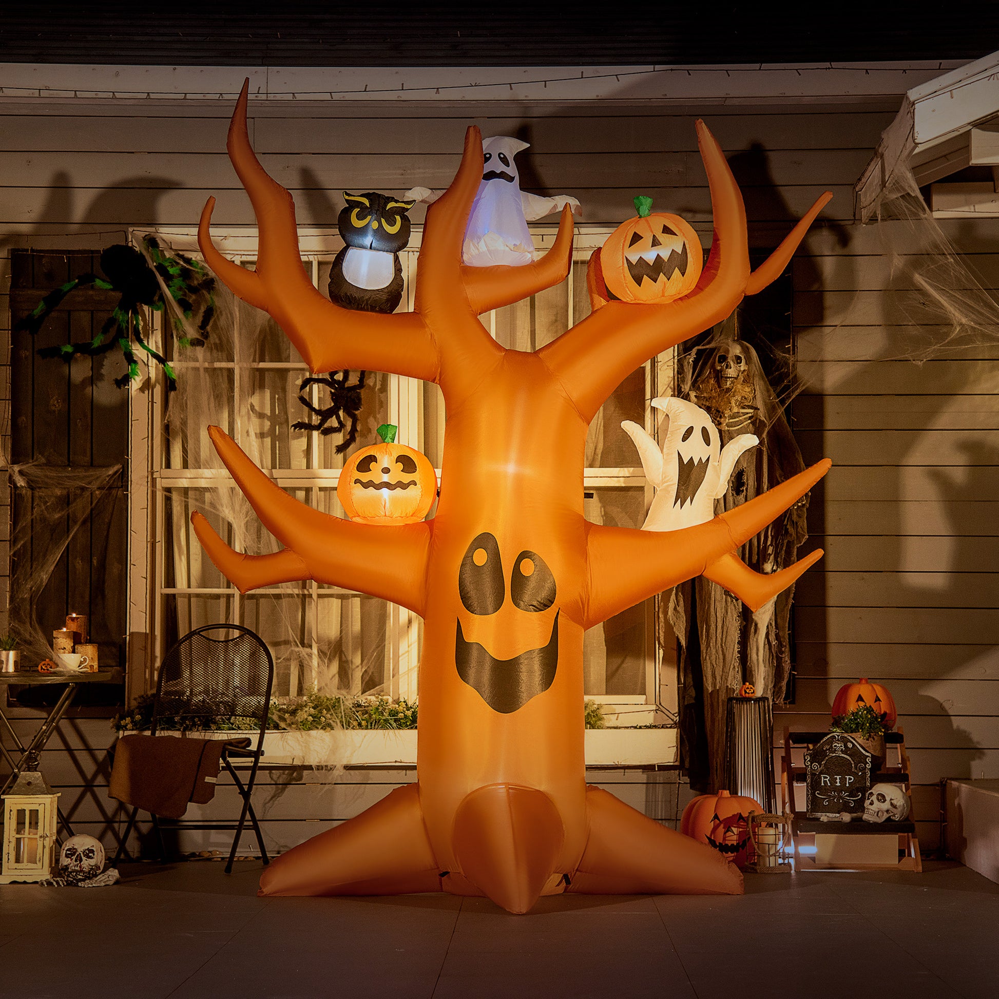 9ft Inflatable Halloween Haunted Tree with LED Lights-Home Furnishings > Holiday & Seasonal > Halloween Decorations-DECOROLALA