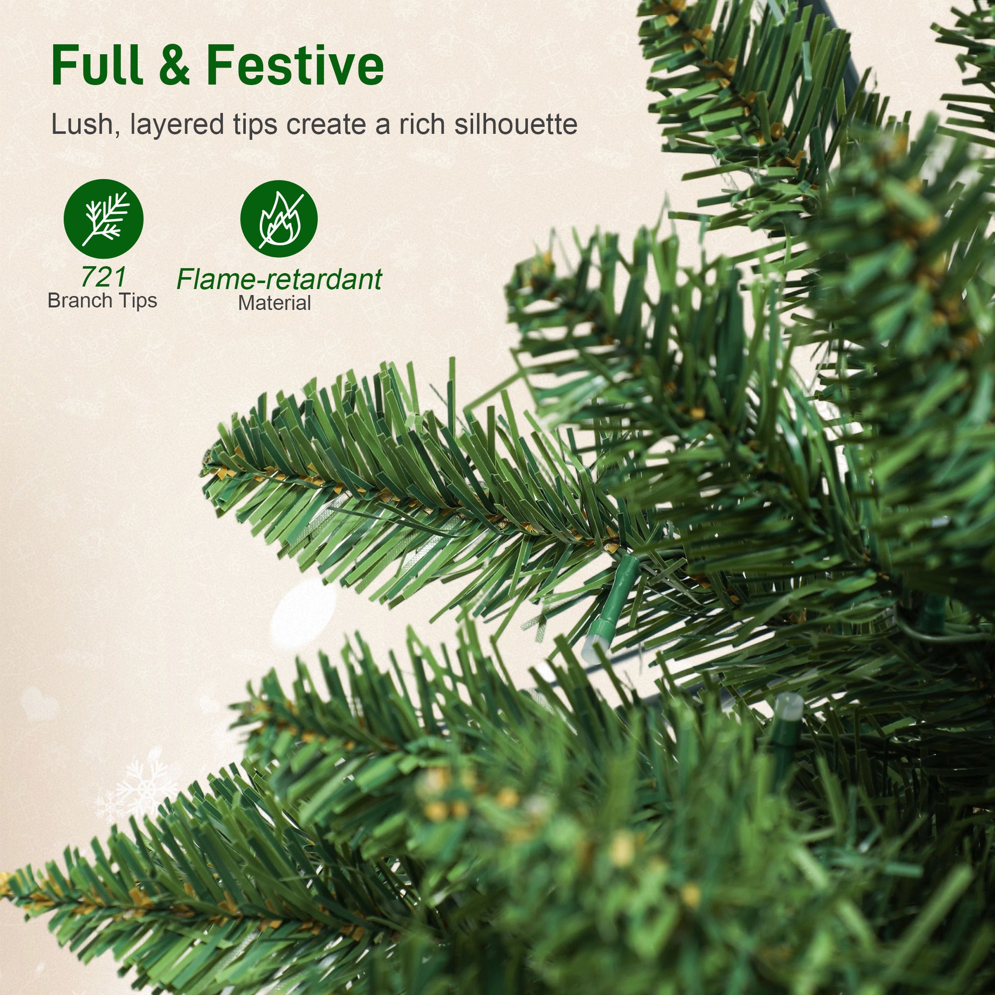 9ft Pencil Christmas Tree with Synchronized LEDs - Green-Home Furnishings > Holiday & Seasonal > Christmas Trees > Pencil Christmas Trees-DECOROLALA