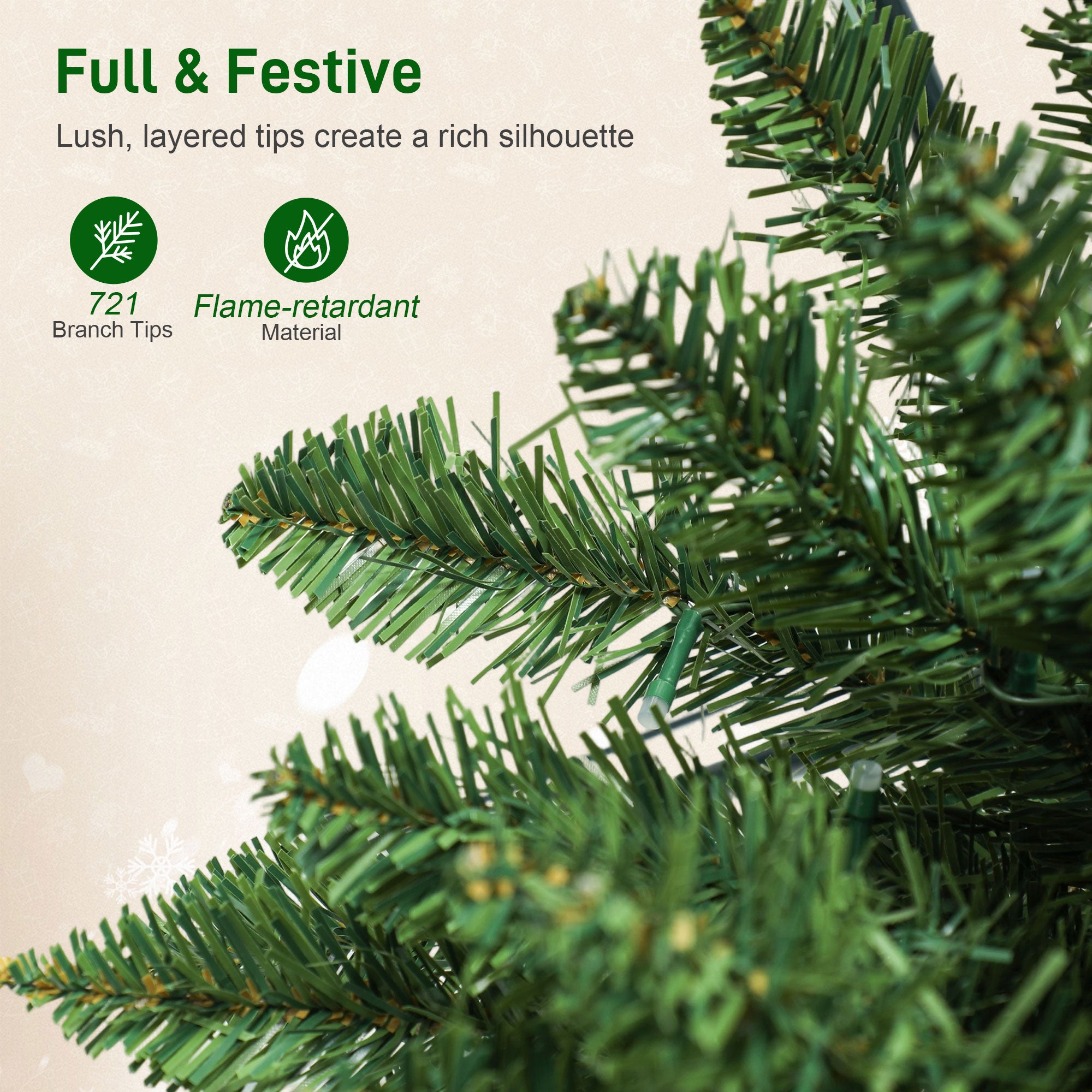 9ft Pencil Christmas Tree with Synchronized LEDs - Green-Home Furnishings > Holiday & Seasonal > Christmas Trees > Pencil Christmas Trees-DECOROLALA