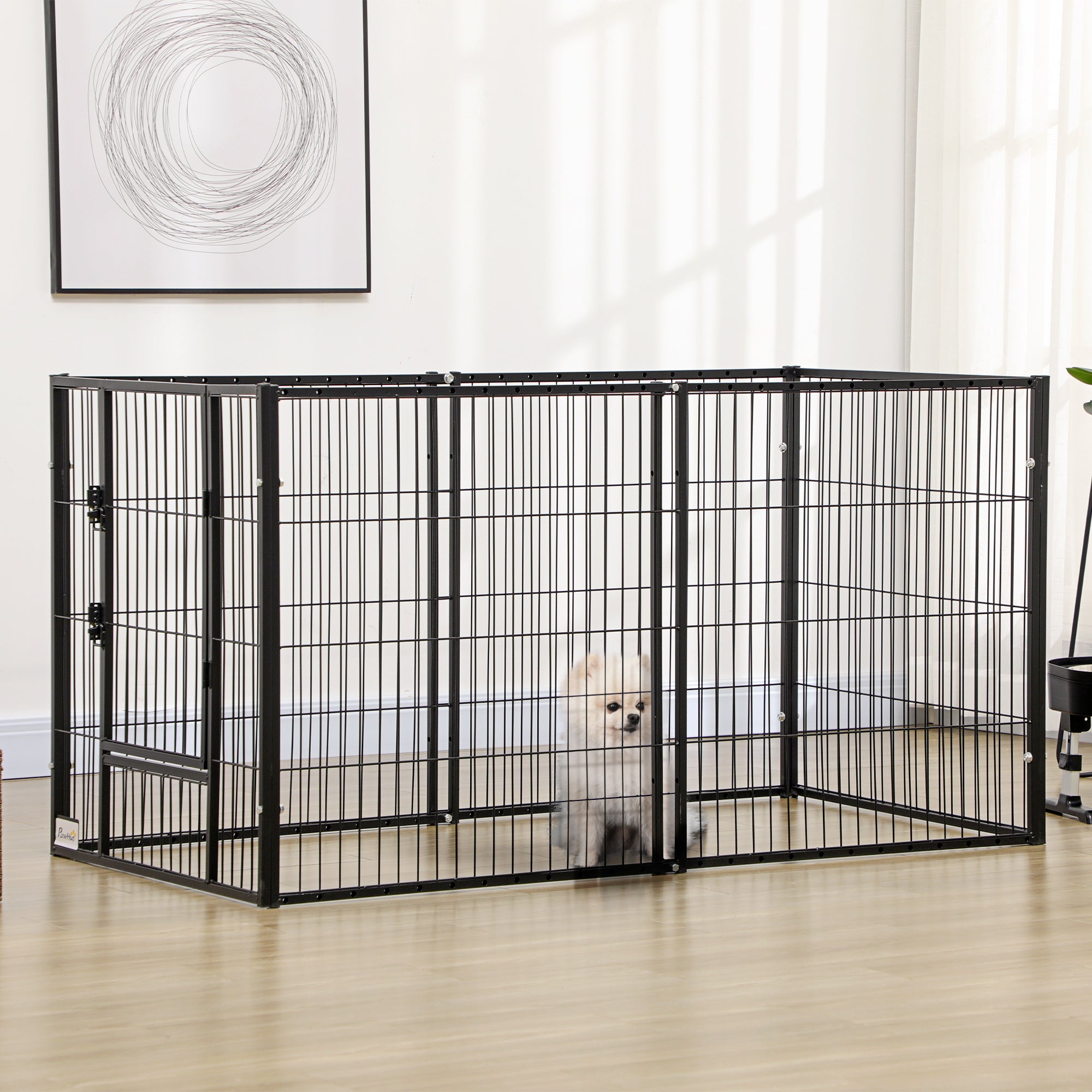 Parc pour chien à 6 panneaux de 32,5" – 59" x 32", parc robuste pour animaux, pour l’intérieur et l’extérieur, petits et moyens chiens