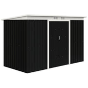 9x4 Outdoor Storage Shed - Galvanized Steel Dark Grey-Patio & Garden > Lawn & Garden > Sheds-DECOROLALA