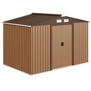 9x6 ft Metal Garden Storage Shed with Foundation - Grey-Patio & Garden > Lawn & Garden > Sheds-DECOROLALA