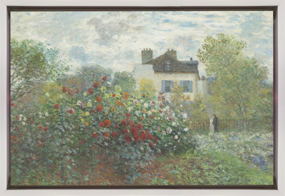 A Corner of the Garden with Dahlias (1873)-canvas-DECOROLALA