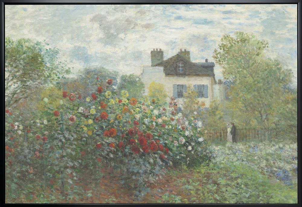 A Corner of the Garden with Dahlias (1873)-canvas-DECOROLALA