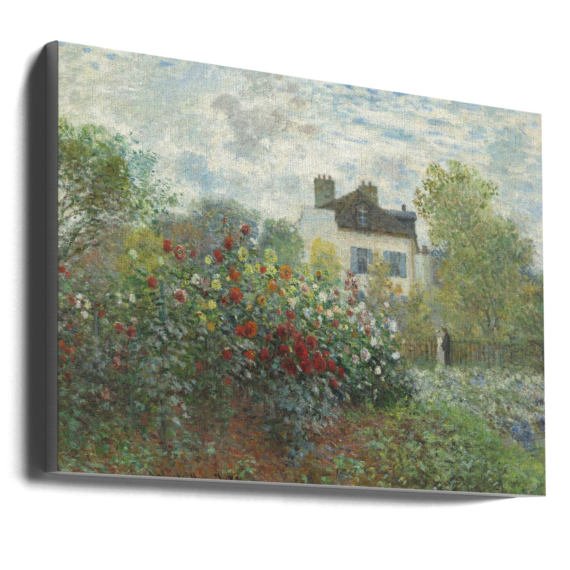 A Corner of the Garden with Dahlias (1873)-canvas-DECOROLALA